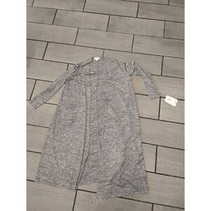 LuLaRoe Gray Sparkle Long Cardigan Duster‎ Sweater Knit Open Front Women S